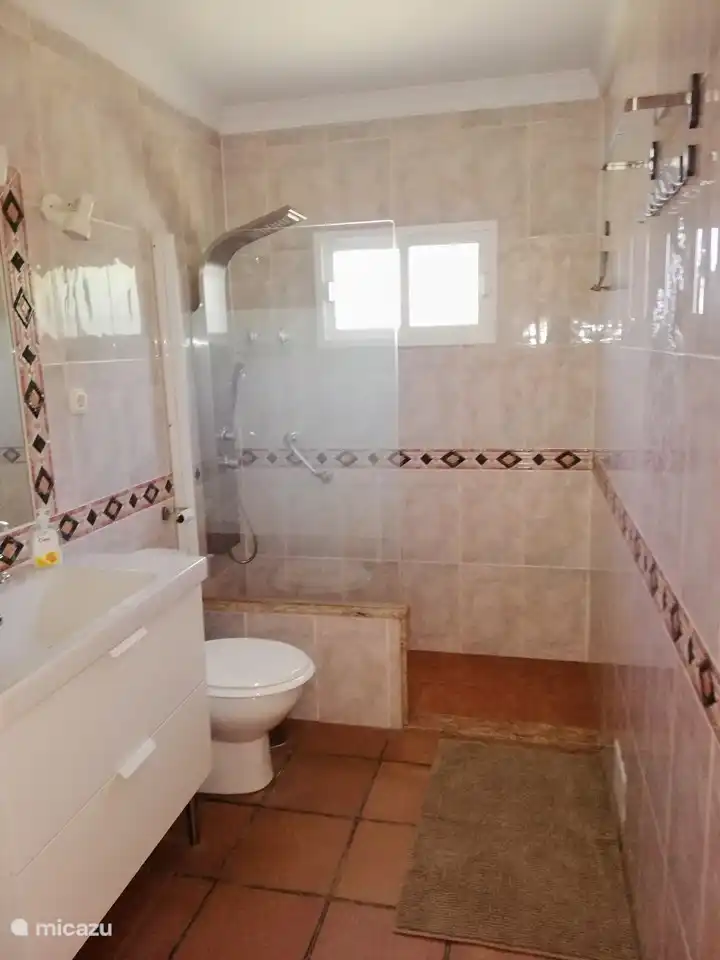 The walk-in shower