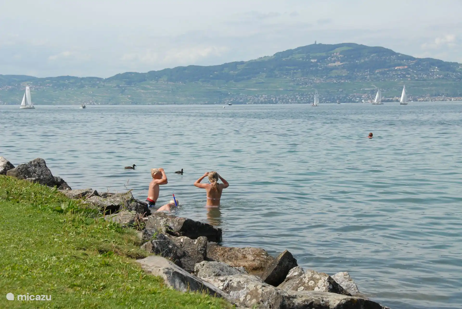 swimming in Lake Geneva