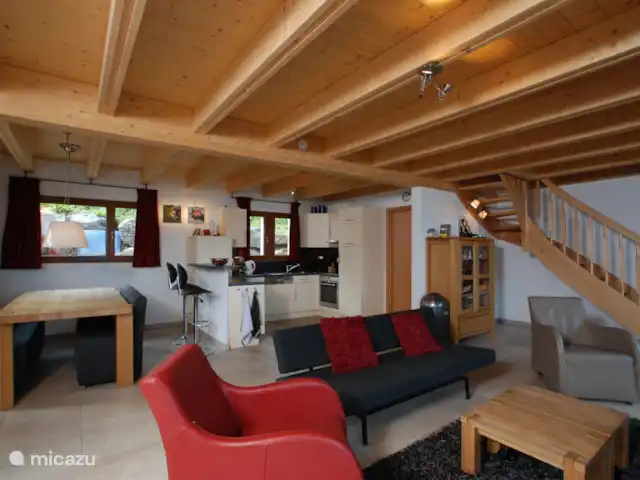 Chalet Panoramamix | Suisse, Valais, Torgon - chalet Salon spacieux avec cuisine ouverte