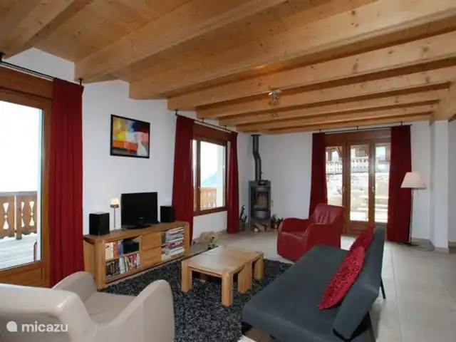 Chalet Panoramamix | Suisse, Valais, Torgon - chalet Salon avec chauffage au sol et cheminée