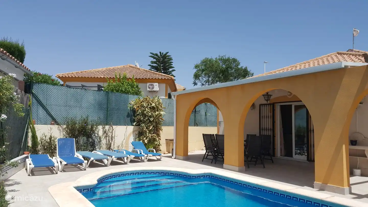 This gives you an idea of the location of the covered terrace, other terrace and the swimming pool.