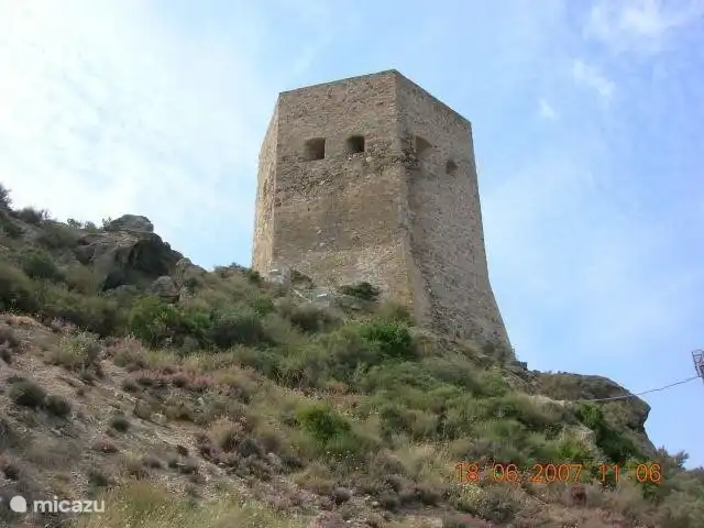 Santa Elena watchtower in La Azohia, the climb to it is very rewarding, you have a view of the Mediterranean with its crystal clear blue water and the breaking waves on the rocks. Beaches and bays stretch along the coast.