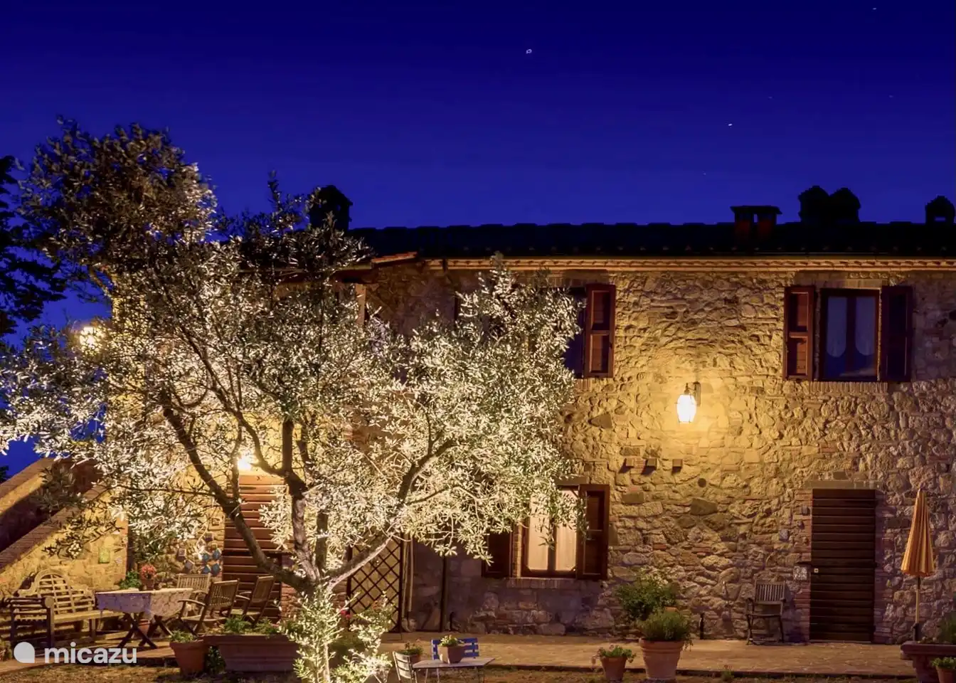 Iluminación nocturna del jardín