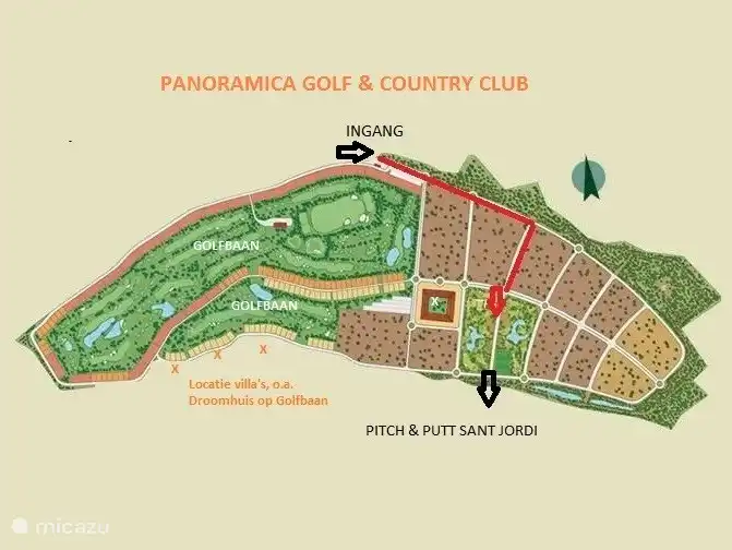 Mapa Panor&#225;mica Golf &amp;amp; Country Club - izquierda debajo de la posici&#243;n de las villas