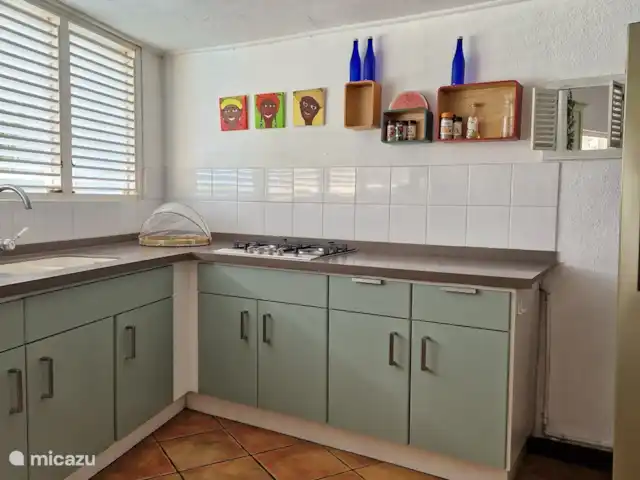 Location de Vacances Curaçao, Curaçao-Centre, Willemstad, maison de vacances - 'Casa Troepial' avec piscine privée Cuisine avec lave-vaisselle et combiné réfrigérateur/congélateur