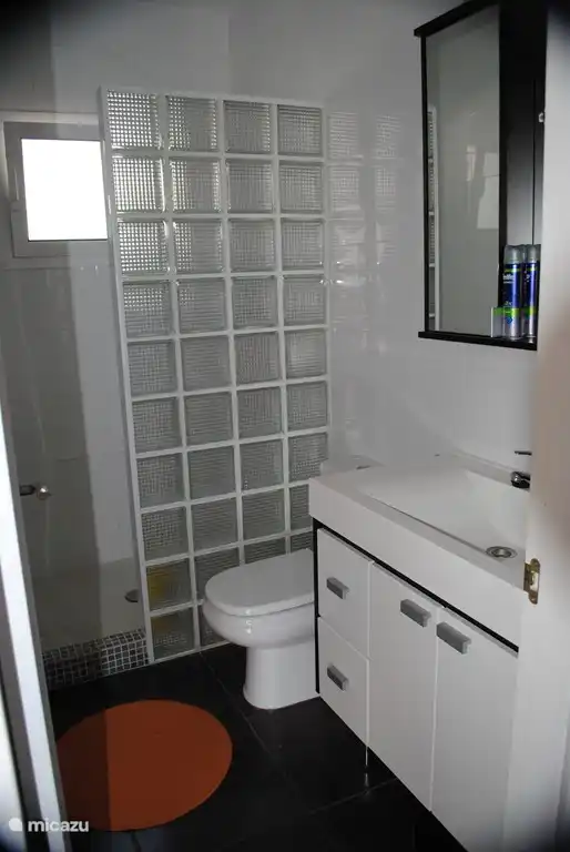 2. Badezimmer mit Waschbecken, Dusche und Toilette