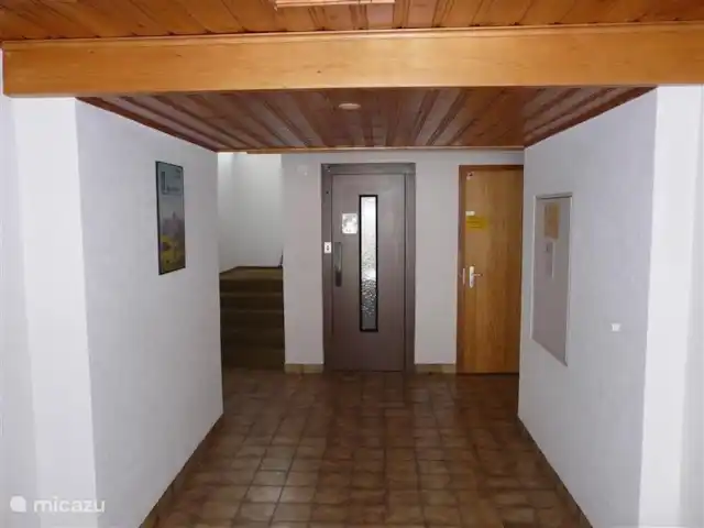 Charmant 3-kamer Appartement + WIFI huren in Zwitserland, Wallis, Morgins - appartement Hal beneden met lift naar boven.
