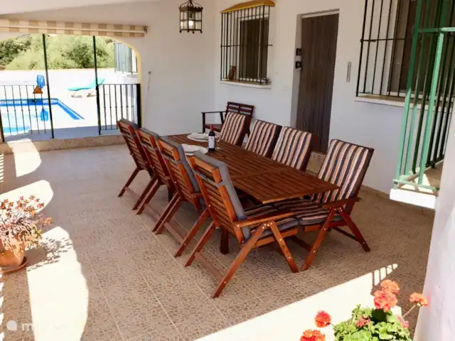 Villa Miraflores + Piscina Comares | Espagne, Costa del Sol, Comares - villa Spacieuse terrasse couverte