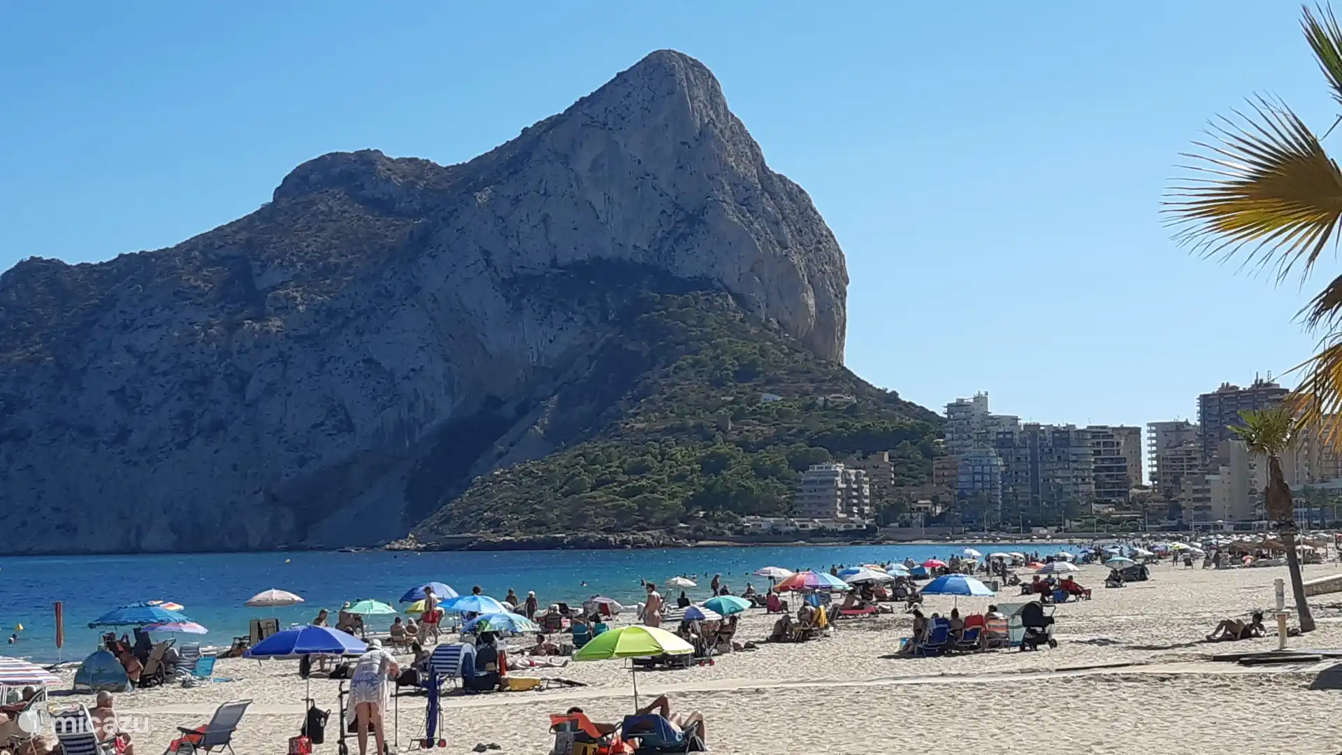 Calpe beach at the foot of the Peñón Ifach.