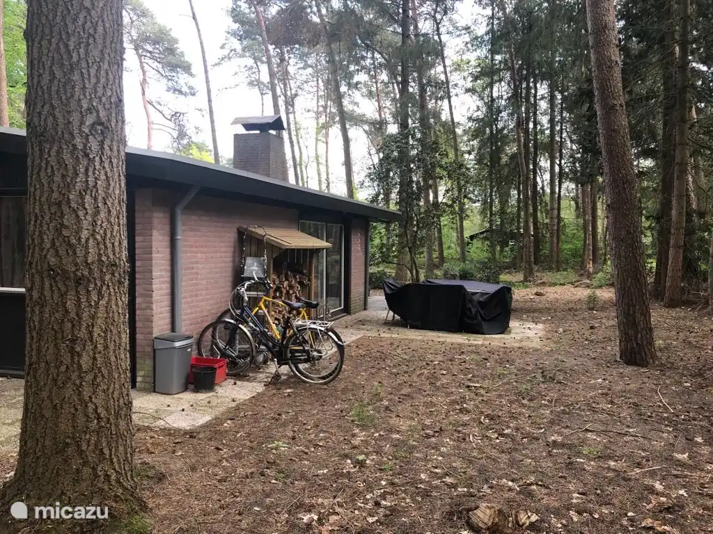 Seite des Hauses und Terrasse.