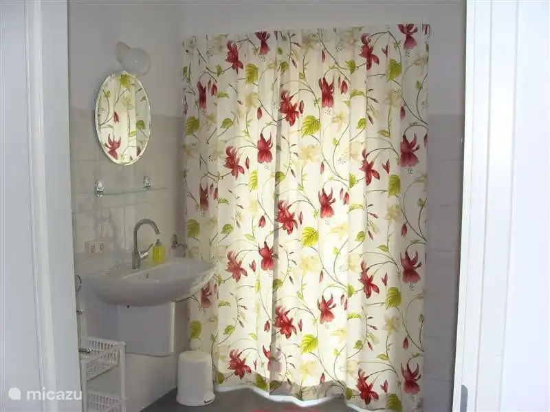 Badezimmer Erdgeschoss Dusche und WC außerhalb des Sichtfeldes