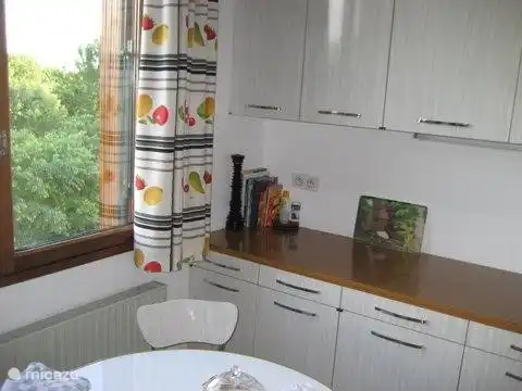 Cozy kitchen with views of valley.