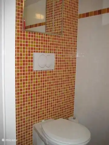 Beside the bathroom is a separate second toilet