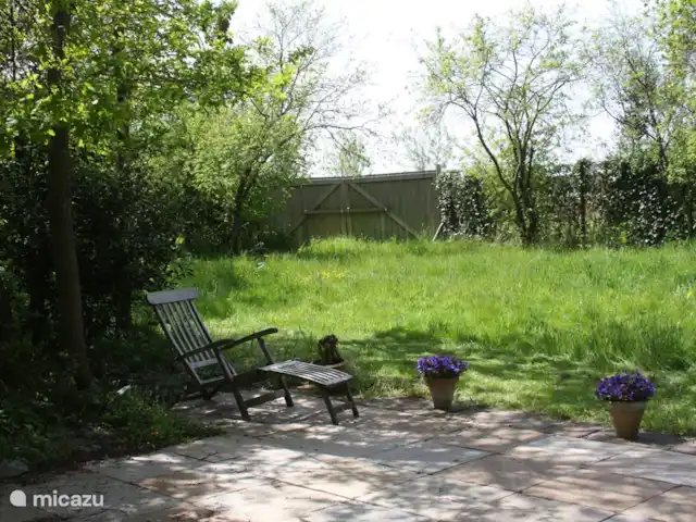 Playa en Países Bajos, Holanda del Norte, Bergen - casa vacacional Césped principal y patio (ahora cortado).