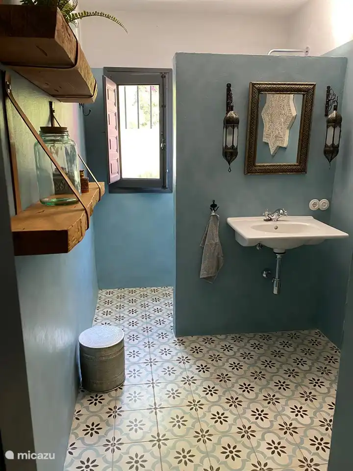 Second bathroom with walk-in shower and toilet