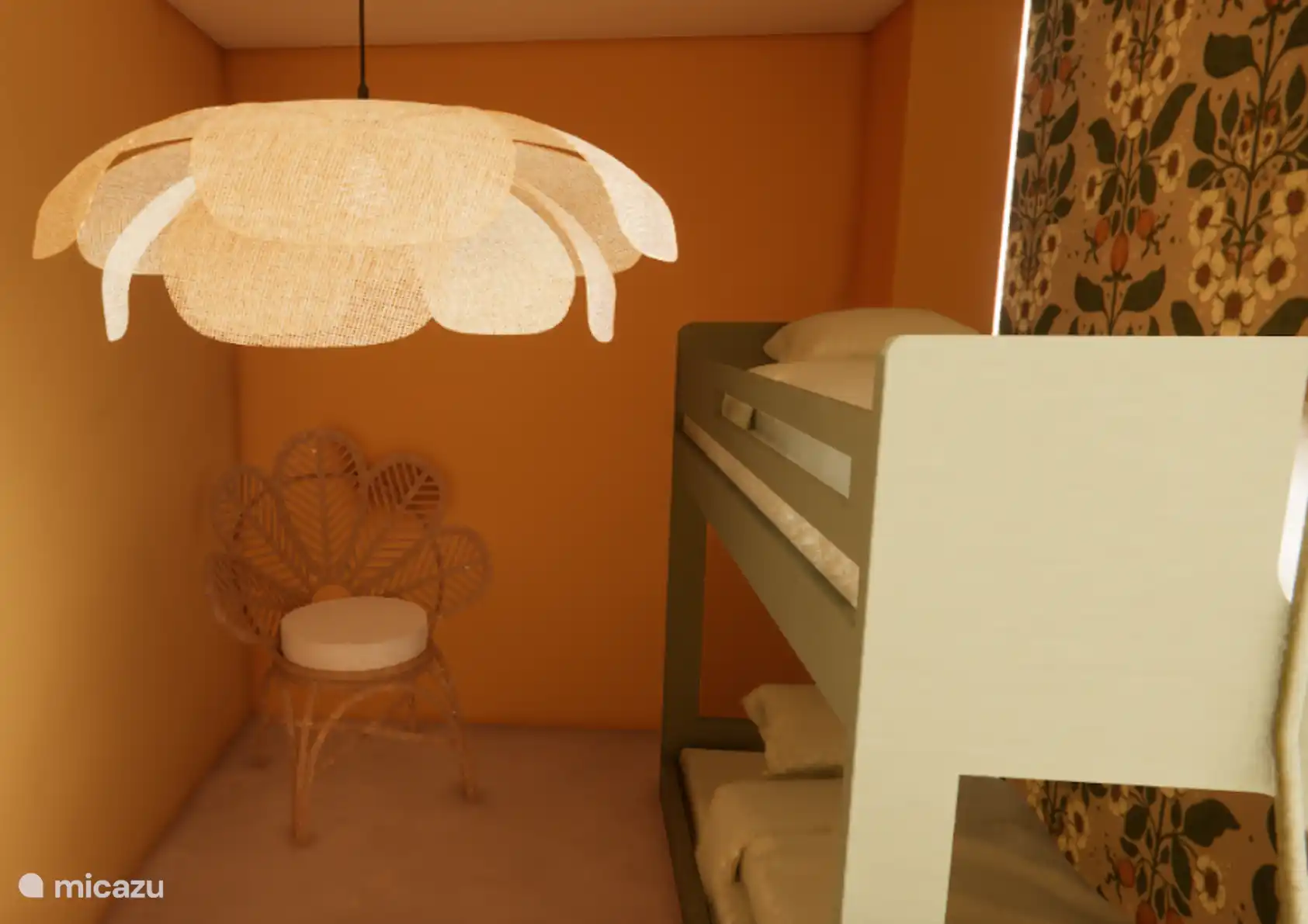 Kinderkamer

Impressie van de sfeervolle kinderkamer met stapelbedden, vrolijke kleuren en fleurig behang. Een eigen plekje voor de kinderen.