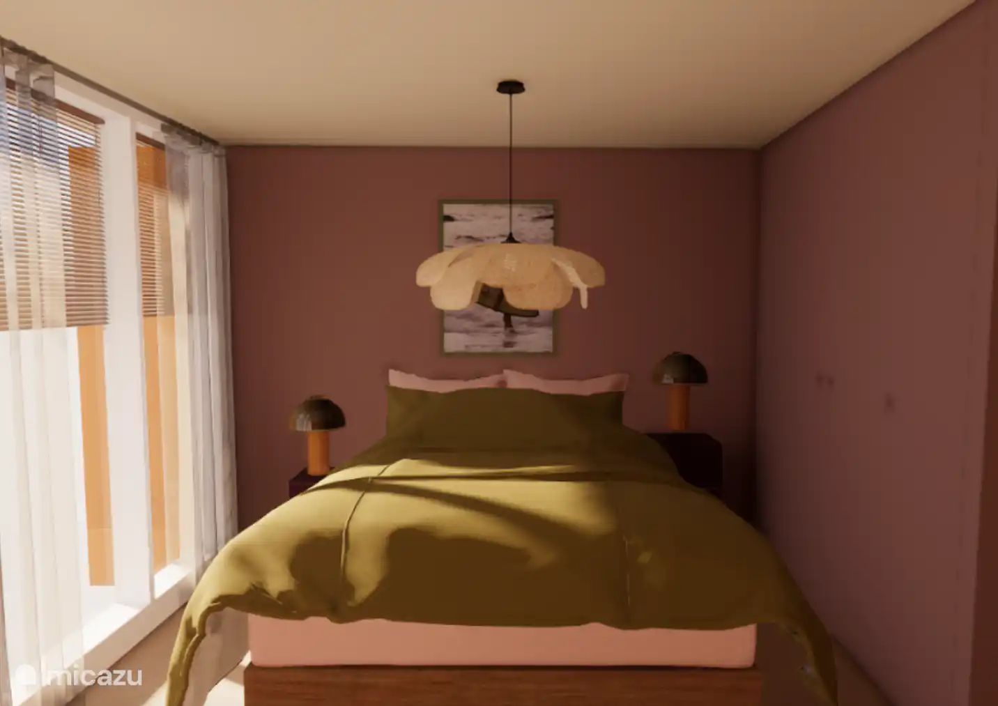 Tweepersoonsslaapkamer

Impressie van een sfeervolle tweepersoonsslaapkamer met warme kleuren, comfortabel bed en rustige uitstraling.