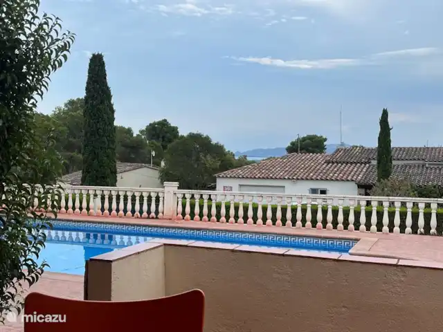 Palmera  | Espagne, Costa Brava, L'Estartit - bungalow Vue de la terrasse vers la mer et Begur.