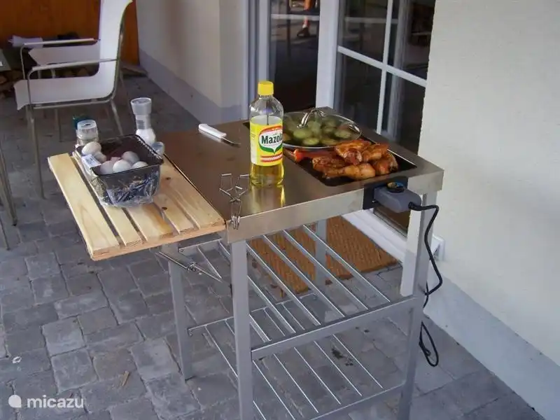 Une grille électrique est à votre disposition pour préparer facilement et en toute sécurité un repas à l'extérieur.