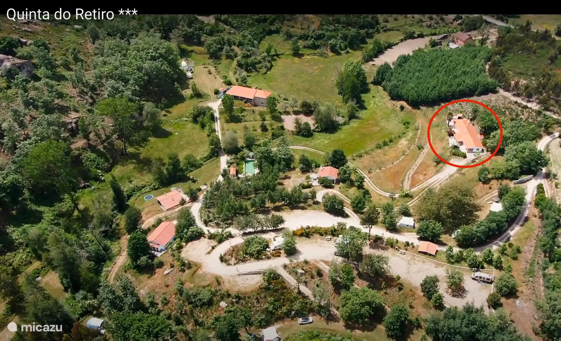 Ligging Casa Covas op terrein