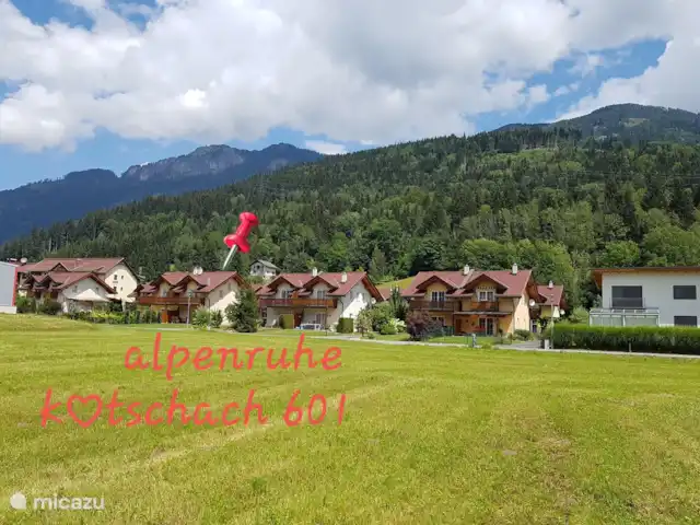 Alpenruhe | Autriche, Carinthie, Kötschach-Mauthen - maison de vacances De l’avant notre maison de rue Kötschach 601 voir épingle rouge