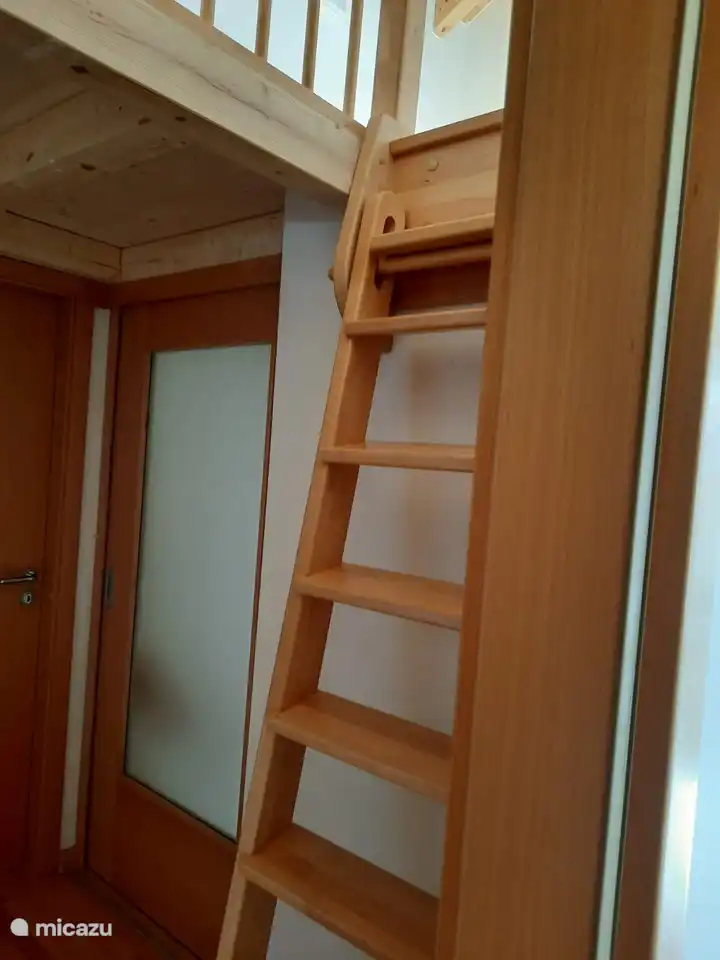 With stairs upstairs to the newly renovated attic room (January 2021), sleeping place for 2 people with its own closet