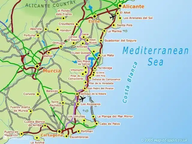 Casa cerca de dunas y mar en La Mata en España, Costa Blanca, La Mata - casa vacacional esta foto muestra un poco donde se encuentra el pueblo de La Mata.