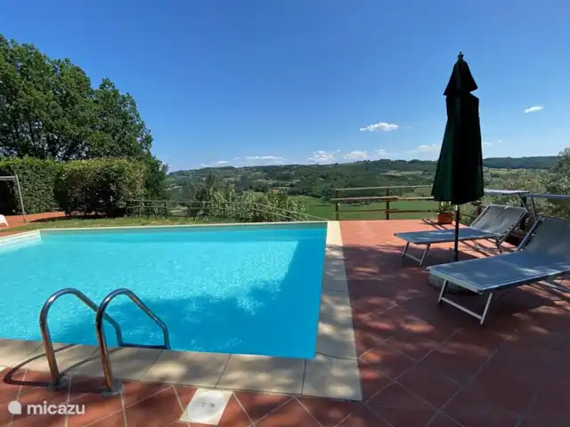 Casa al Pino | Italie, Toscane, Riparbella - maison de vacances Piscine Casa al Pino avec vue panoramique.