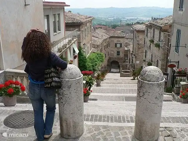 Famous stairs in the middle of Corinaldo