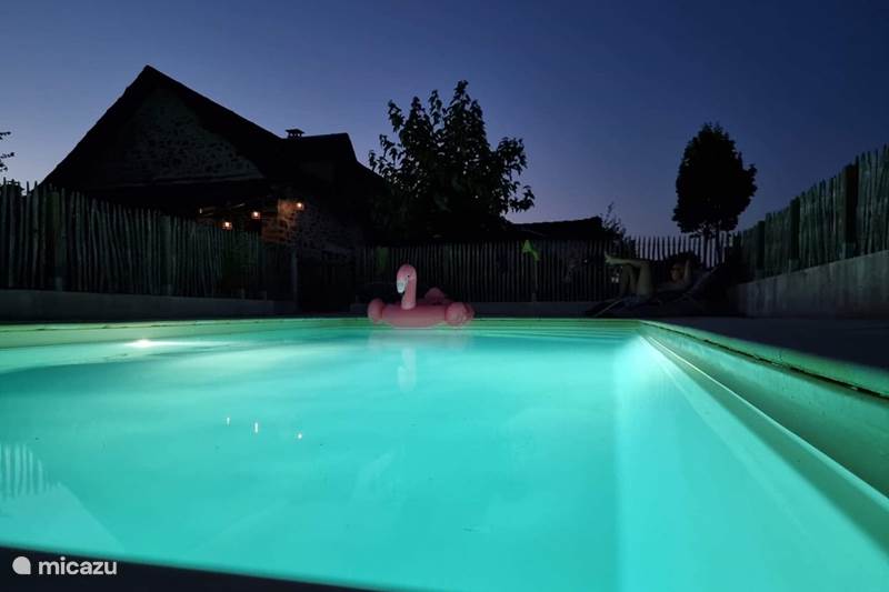 Vakantiehuis Frankrijk, Haute-Vienne, Château-Chervix Boerderij Longere meertje hottub+prive zwembad