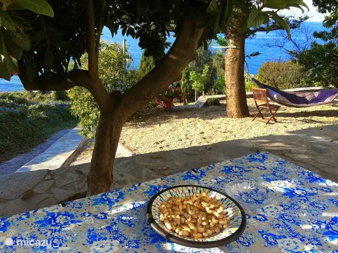 Terrasse avec vue mer.