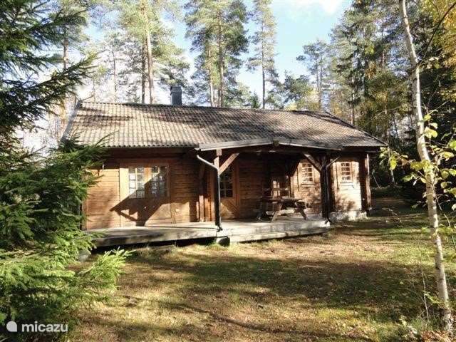 Casa vacacional Suecia, Småland, Vägla (entre Markaryd y Hallaryd) - cabaña de madera casa de troncos de madera