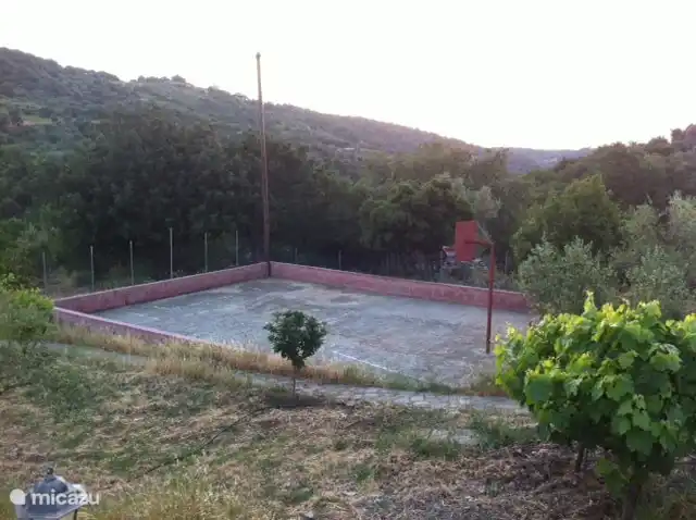 The sports field on our own property