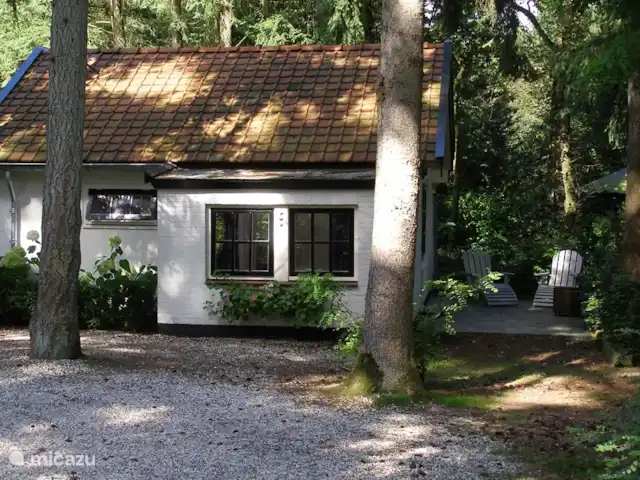 la piedra blanca en Países Bajos, Güeldres, Nunspeet - casa vacacional Aquí con una vista de la terraza en la parte trasera.